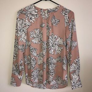 Pink and White Floral Blouse